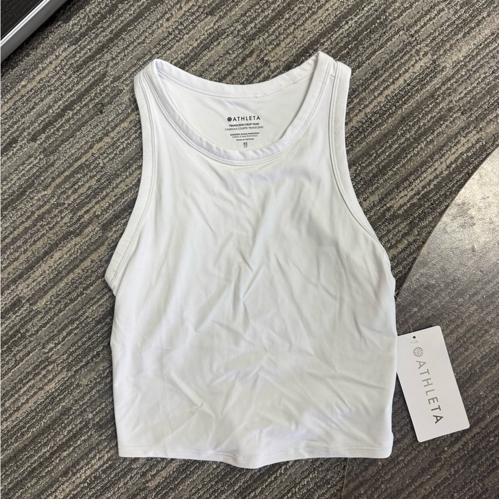 NWT Athleta Transcend Crop Tank in White